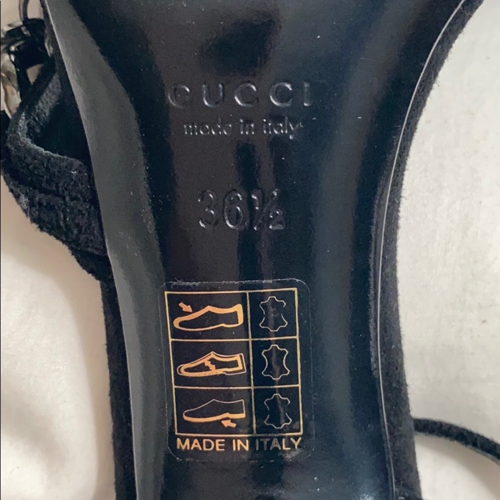 Gucci Black Chain-Strap Heeled Sandals - Picture 3 of 10